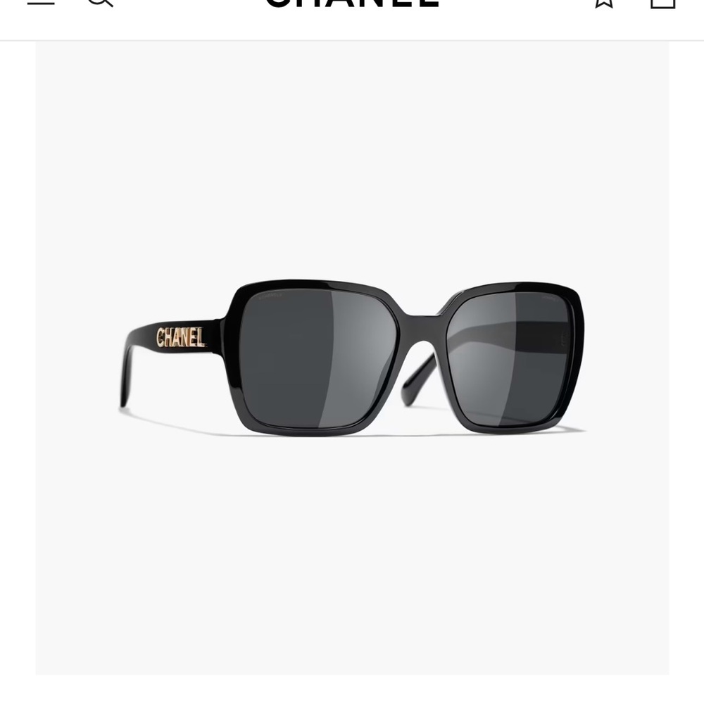 Chanel square black sunglasses